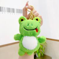 Fabric Key Chain, Zinc Alloy, with Plush, Frog, cute & multifunctional 