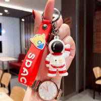 Plastic Key Chain, Zinc Alloy, with Soft PVC, Astronaut, cute & multifunctional & Unisex 