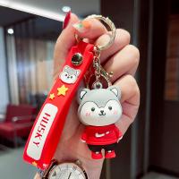 Plastic Key Chain, Zinc Alloy, with Soft PVC, Dog, cute & multifunctional 