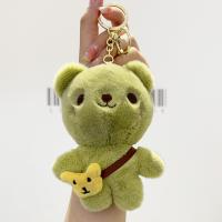 Fabric Key Chain, Zinc Alloy, with Plush, Bear, cute & multifunctional 