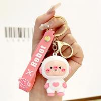 Plastic Key Chain, Zinc Alloy, with Soft PVC, Pig, cute & multifunctional 