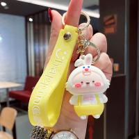 Plastic Key Chain, Zinc Alloy, with Soft PVC, Rabbit, cute & multifunctional 