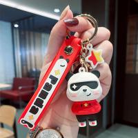 Plastic Key Chain, Zinc Alloy, with Soft PVC, Panda, cute & multifunctional 