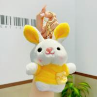 Fabric Key Chain, Zinc Alloy, with Plush, Rabbit, cute & multifunctional 