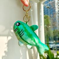 Fabric Key Chain, Zinc Alloy, with Plush, Shark, cute & multifunctional 