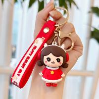 Plastic Key Chain, Zinc Alloy, with Soft PVC, cute & multifunctional 