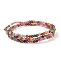 pulsera de Turmalina, Esférico, pulido, Joyería & multicapa & para mujer, multicolor, 3-4mm, longitud:aproximado 70 cm, Vendido por Sarta