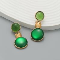 Resin Zinc Alloy Earring, with Resin, fashion jewelry & for woman 