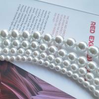 Glass Pearl Beads, Round, DIY white Approx 15 Inch 