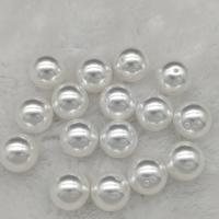 Glass Pearl Beads, Round, DIY & half-drilled, white 