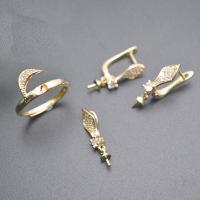 DIY ジュエリーを見つけるキット, 銅, ゴールドメッキ, 3個 & マイクロパヴェジルコニア, 内径:約 18.5mm, 売り手 セット