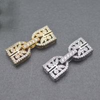 Brass Fold Over Clasp, plated, DIY & micro pave cubic zirconia 