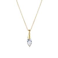 Cubic Zirconia Stainless Steel Necklace, 304 Stainless Steel, with 1.97inch extender chain, Vacuum Plating, fashion jewelry & micro pave cubic zirconia & for woman, golden Approx 15.75 Inch 