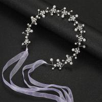 Headband, Zinc Alloy, with Plastic Pearl, fashion jewelry & for woman & with rhinestone 