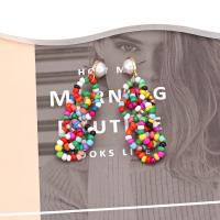 Glass Seed Beads Earring, Zinc Alloy, with Seedbead & Plastic Pearl, handmade, fashion jewelry & for woman, multi-colored 