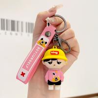 Plastic Key Chain, Soft PVC, with Zinc Alloy, fashion jewelry & multifunctional 