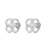 Sterling Silver Stud Earring, argent sterling 925, noeud chinois, bijoux de mode & pour femme & creux, argent Vendu par paire