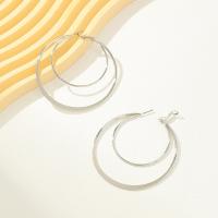 Zinc Alloy Hoop Earring, plated, fashion jewelry & for woman 