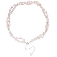 Collar de perlas de plata esterlina, Perlas cultivadas de agua dulce, con Plata de ley 925, con 7cm extender cadena, Natural & Doble capa & Joyería & para mujer, Blanco, longitud:31 cm, Vendido por Sarta