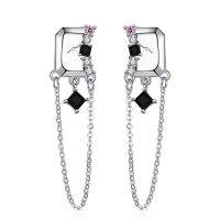 Cubic Zirconia Micro Pave Brass Earring, fashion jewelry & micro pave cubic zirconia & for woman 