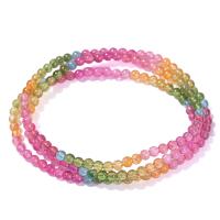 pulsera de Turmalina, Esférico, Joyería & multicapa & para mujer, multicolor, 3mm, longitud:aproximado 70 cm, Vendido por Sarta