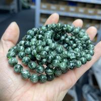 Pulsera de Piedras Preciosas, serafinita, Esférico, Joyería & unisexo & diverso tamaño para la opción, verde, longitud:aproximado 18 cm, Vendido por UD