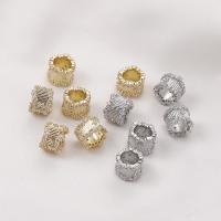 Cubic Zirconia Micro Pave Brass Beads, Column, plated, DIY & micro pave cubic zirconia Approx 6.7mm 