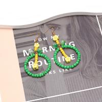 Glass Seed Beads Earring, Zinc Alloy, with Seedbead & Resin, handmade, fashion jewelry & for woman 