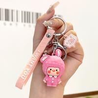 Plastic Key Chain, Soft PVC, with Zinc Alloy, fashion jewelry & multifunctional  