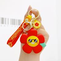 Plastic Key Chain, Soft PVC, with Zinc Alloy, fashion jewelry & multifunctional 