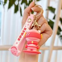 Plastic Key Chain, Soft PVC, with Zinc Alloy, fashion jewelry & multifunctional 