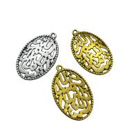 Zinc Alloy Hollow Pendants, Flat Oval, plated, vintage & DIY 