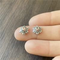 Zinc Alloy Bead Caps, Flower, antique silver color plated, vintage & DIY 