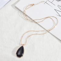 Blue Goldstone Necklace, Zinc Alloy, with Blue Sandstone, fashion jewelry & for woman Approx 27.55 Inch 