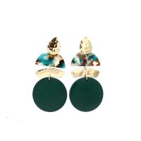 Wood Earring, цинковый сплав, с деревянный, ювелирные изделия моды & Женский, зеленый продается Пара