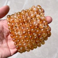 Quartz Bracelets, Citrine, Round, polished, fashion jewelry & for woman, yellow, 8mm Approx 18 cm 