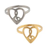 Edelstahl Fingerring, 304 Edelstahl, Herz, plattiert, unisex, keine, Größe:6.5, verkauft von PC