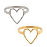 Edelstahl Fingerring, 304 Edelstahl, Herz, plattiert, unisex, keine, Größe:6.5, verkauft von PC