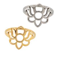 Edelstahl Fingerring, 304 Edelstahl, Blume, plattiert, unisex, keine, Größe:6.5, verkauft von PC