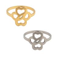 Edelstahl Fingerring, 304 Edelstahl, Blume, plattiert, unisex, keine, Größe:6.5, verkauft von PC