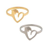 Edelstahl Fingerring, 304 Edelstahl, Herz, plattiert, unisex, keine, Größe:6.5, verkauft von PC