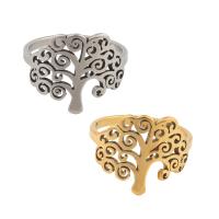 Edelstahl Fingerring, 304 Edelstahl, Baum, plattiert, unisex, keine, Größe:6.5, verkauft von PC