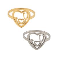 Edelstahl Fingerring, 304 Edelstahl, Herz, plattiert, unisex, keine, Größe:6.5, verkauft von PC