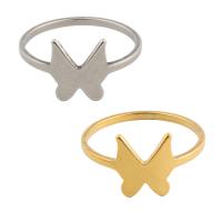 Edelstahl Fingerring, 304 Edelstahl, Schmetterling, plattiert, unisex, keine, Größe:6.5, verkauft von PC