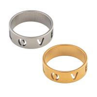 Edelstahl Fingerring, 304 Edelstahl, plattiert, unisex, keine, Größe:6.5, verkauft von PC