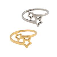 Edelstahl Fingerring, 304 Edelstahl, Stern, plattiert, unisex, keine, Größe:6.5, verkauft von PC