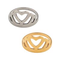 Edelstahl Fingerring, 304 Edelstahl, Herz, plattiert, unisex, keine, Größe:6.5, verkauft von PC