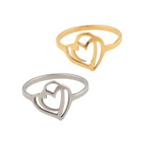 Edelstahl Fingerring, 304 Edelstahl, Herz, plattiert, unisex, keine, Größe:6.5, verkauft von PC