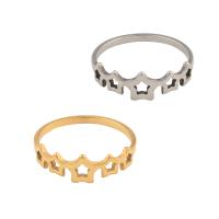 Edelstahl Fingerring, 304 Edelstahl, Stern, plattiert, unisex, keine, Größe:6.5, verkauft von PC