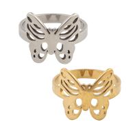 Edelstahl Fingerring, 304 Edelstahl, Schmetterling, plattiert, unisex, keine, Größe:6.5, verkauft von PC